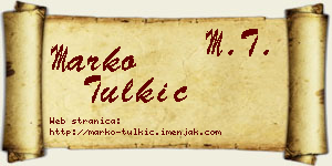 Marko Tulkić vizit kartica